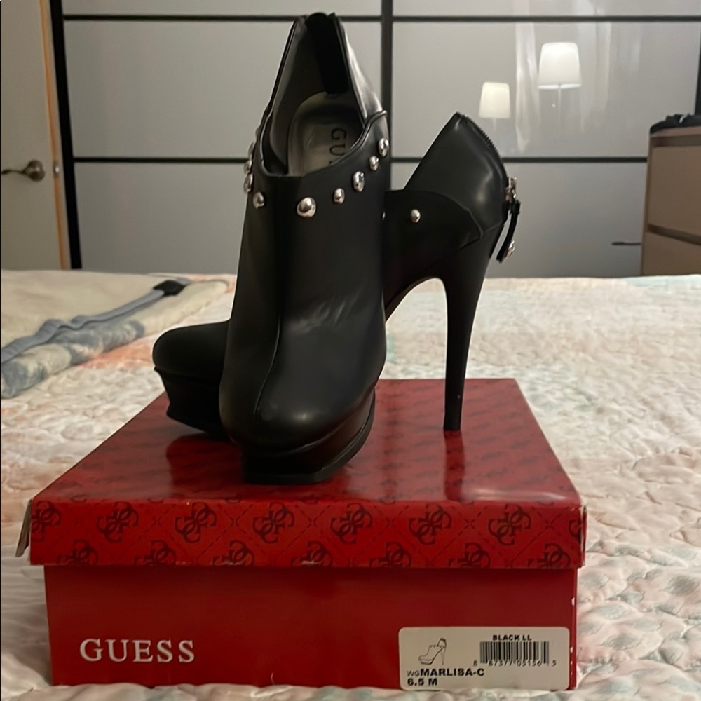 Guess Black Heeled Boots